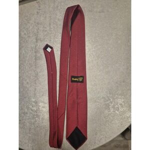 Wembley Men's Burgundy Red Polka Dot Necktie‎ 97% Polyester 3% Silk Neckline